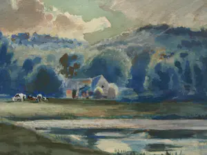 Frederik Teding van Berkhout - Ingelijste aquarel , Duinlandschap kopen? Bied vanaf 60!