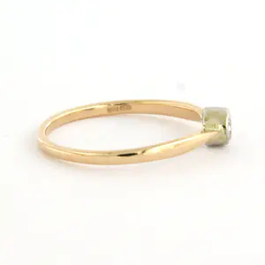 14k gouden solitair ring met een oud Amsterdams slijpvorm geslepen diamant kopen? Bied vanaf 160!