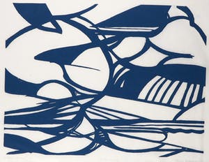 Paul Overhaus - Houtsnede op Japans papier, Zee no.9 kopen? Bied vanaf 1!
