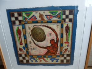 Eric Toebosch - Zeefdruk, 2000, 'Over het mysterie van de gouden ballen' kopen? Bied vanaf 60!