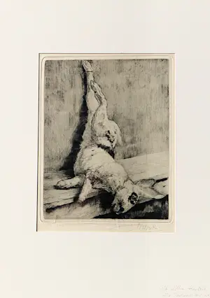 Willem Hendrik Bik - 1915 - fraaie Epr. d'Artiste droge naald Ets "Konijn" potloodgesigneerd kopen? Bied vanaf 25!
