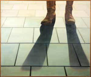 Bart Schipper - Olieverf op doek, Twee laarzen - Ingelijst verkocht voor € 150!