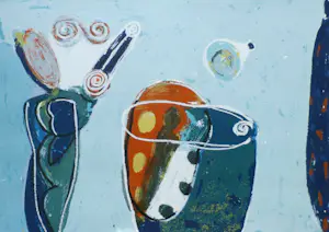 Piet Warffemius - zeefdruk: Telephone call from an island - 1990 kopen? Bied vanaf 40!