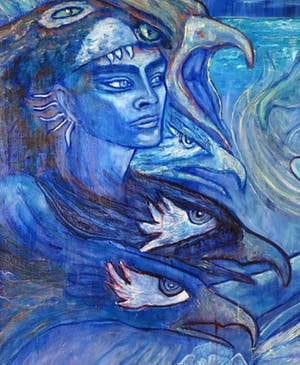 Kiss Riemvis - Olieverf op doek, z.t. Transformatie kopen? Bied vanaf 50!