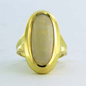 14k geel gouden ring bezet met opaal - rm 15,75(49) verkocht voor € 250!