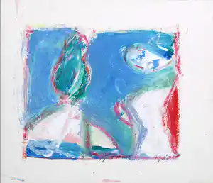 Piet Warffemius - Gouache op papier, Zonder titel verkocht voor € 50!