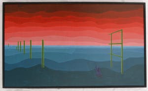 Niet of onleesbaar gesigneerd - Surrealistisch 5-Luik uit 1971 - Acrylverf op board - ingelijst kopen? Bied vanaf 1!