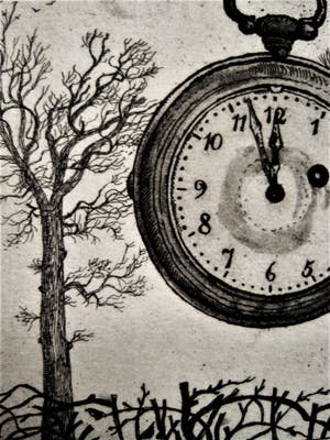 Herman Berserik - persoonlijke Nieuwjaarskaart - droge naald Ets "nov 64 / nieuwjaar 1965" kopen? Bied vanaf 34!