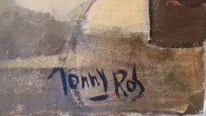 Tonny Ros - Straßengassen Ölgemelde 1961 in Lobith kopen? Bied vanaf 300!