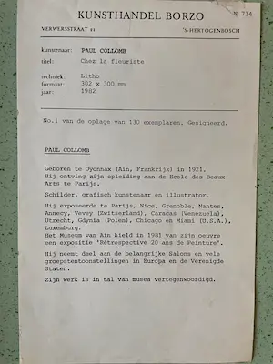 Paul Collomb - Chez la fleuriste kopen? Bied vanaf 75!