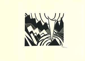 Thilo Maatsch - Houtsnede ABSTRACTE COMPOSITIE Handgesigneerd. verkocht voor € 75!