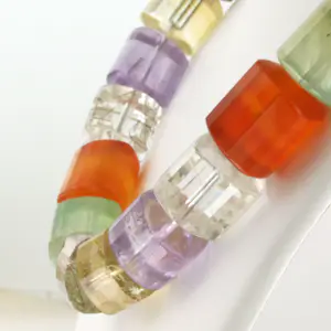 kralen collier van carneool, amethist, bergkristal, citrien en rutiel kwarts kopen? Bied vanaf 80!