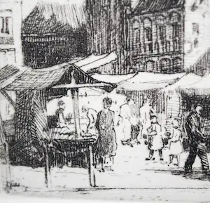 Hendrikus Roodenburg - Martinitoren Groningen - ingelijste ets kopen? Bied vanaf 45!