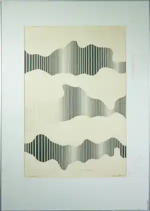 Robert Metz - Pen op papier, Atlantic V - Ingelijst verkocht voor € 60!