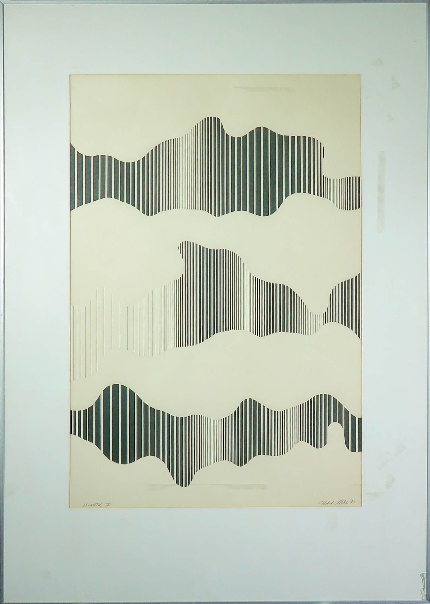 Robert Metz - Pen op papier, Atlantic V - Ingelijst verkocht voor € 60!