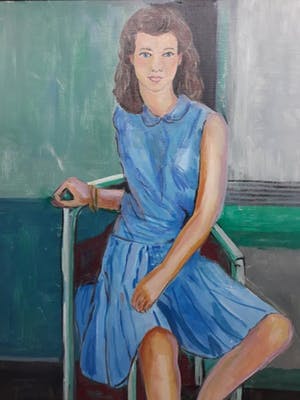 Niet of onleesbaar gesigneerd - Meisje in blauwe jurk. kopen? Bied vanaf 10!