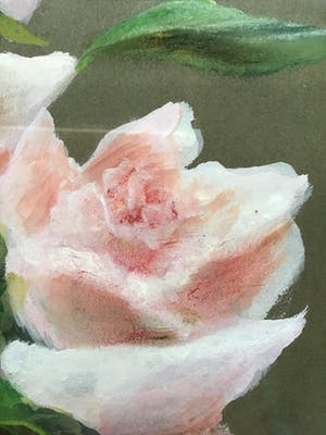 Niet of onleesbaar gesigneerd - Rozen in vaas, gemengde techniek, gesigneerd en gelijst kopen? Bied vanaf 1!