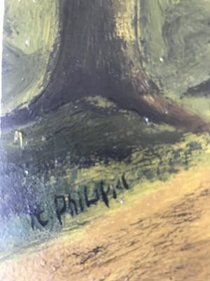 Niet of onleesbaar gesigneerd - cottage in het bos (Gesigneerd: H. Philipps) kopen? Bied vanaf 1!