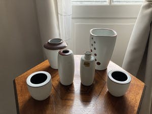 Potterie Ravelli - 6 gemerkte vazen/vaasjes kopen? Bied vanaf 65!