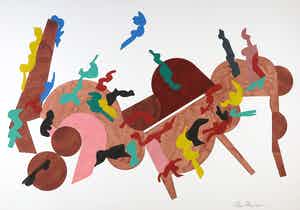 Henri Plaat - Gouache op papier, Zonder titel (Groot) verkocht voor € 50!