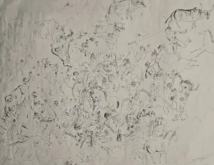 Tonny Kristians - Grote "james Ensor" INKT tekening "duivels en demonen" - 1924 - gesign kopen? Bied vanaf 60!