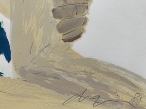 Jacqueline de Jong - kleurenlitho | 'Vrouw in blauw' | 1982 kopen? Bied vanaf 100!