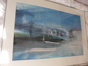 Bert Bruijn - Prachtig werk van Bert Bruijn: Gouache (groot), gesigneerd '1986'. Ingelijst. kopen? Bied vanaf 40!