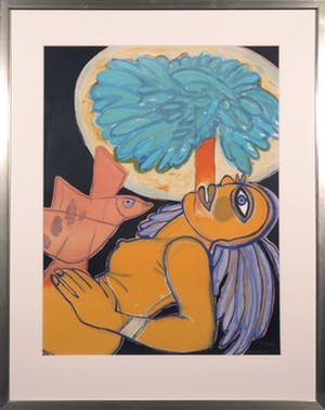 Corneille - Zeefdruk, L'arbre extatique - Ingelijst kopen? Bied vanaf 250!