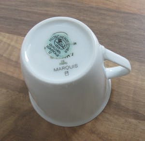 Hutschenreuther - Vijf kop- en schotels Maxim's Paris decor Marquis ontwerp Pierre Cardin kopen? Bied vanaf 25!