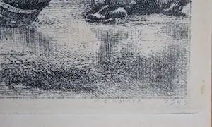 Willem Gerard Hofker - Bierwagen Amstel Brouwerij - grote ingelijste ets kopen? Bied vanaf 75!