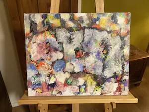 Wim Landsman - Olieverf op doek, Zonder titel (abstracte compositie), 2008 kopen? Bied vanaf 35!