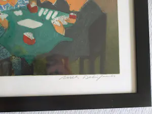 Willy Belinfante - 2 Ingelijste kleurenetsen , “Party” en “Bridge” , + een gesigneerd boek kopen? Bied vanaf 100!