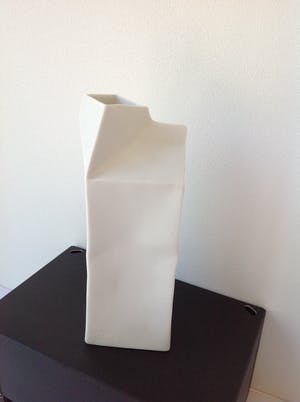 Rosenthal - Grote Melkpakvaas h 25 cm Do not Litter Collection wit, biscuit porselein kopen? Bied vanaf 59!