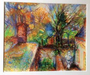 Agnes van den Brandeler - Aquarel ‘View from a window, Mallemolen Den Haag" 1959 verkocht voor € 130!