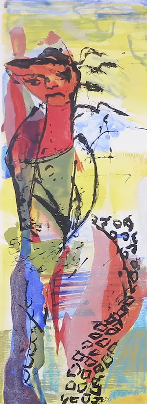 Ilene Themen - Zeefdruk, Figure Scape II - Ingelijst kopen? Bied vanaf 50!