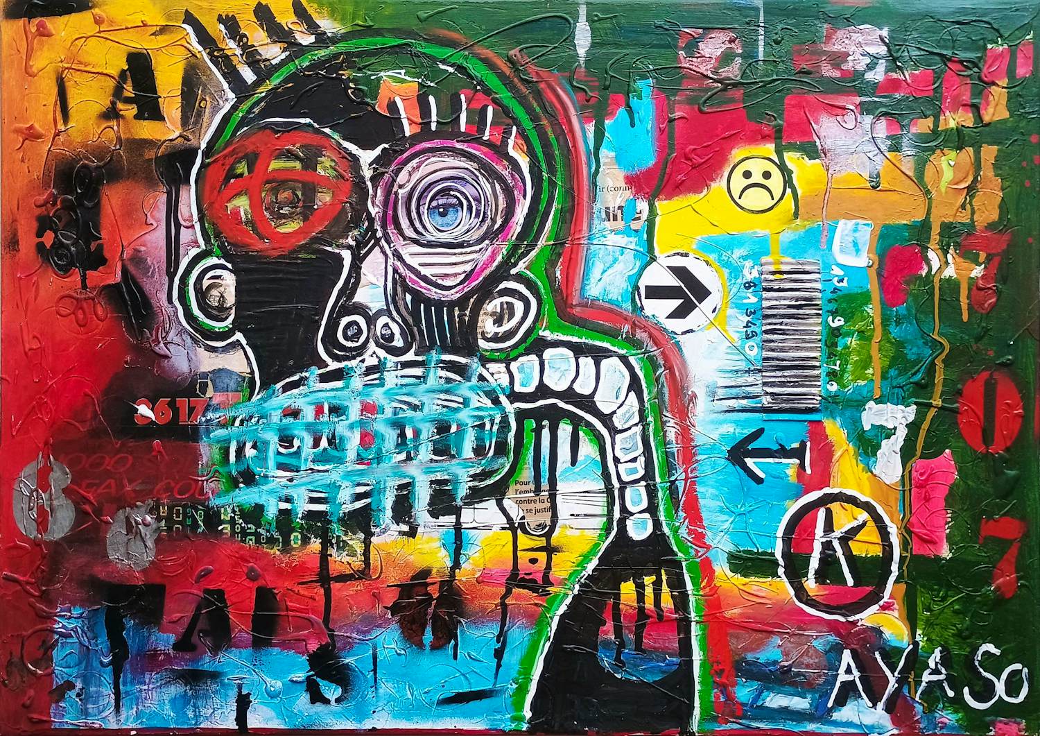 Aya So - Gemälde - handsigniert - montiert - (70 x 50 cm) kopen? Bied vanaf 1800!