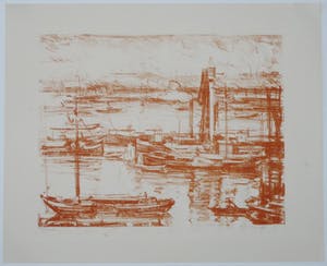 Wilhelm Wagner - Wilhelm Wagner: Lithografie. Amsterdams havengezicht, 1921, Oplage 100 ex. kopen? Bied vanaf 39!
