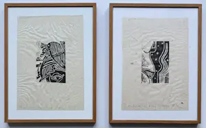 Diederick van Kleef - handgesigneerde linosnede | 'Zonder titel' | 1992 (TWEELUIK) kopen? Bied vanaf 20!