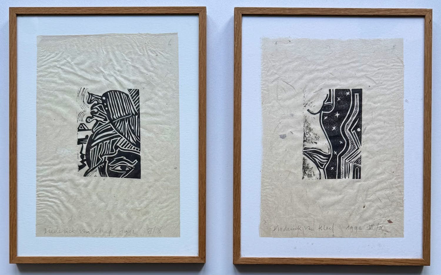 Diederick van Kleef - handgesigneerde linosnede | 'Zonder titel' | 1992 (TWEELUIK) kopen? Bied vanaf 20!