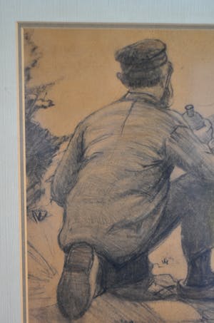 Gerard Krol - Tekening van een boer kopen? Bied vanaf 50!