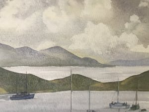 Niet of onleesbaar gesigneerd - Aquarel - Ineke Crawford – Nieuw Zeelandse kust kopen? Bied vanaf 1!