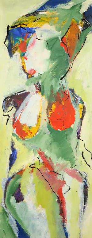 Catherine Megens - Acryl op papier, Abstracte figuur (Groot) kopen? Bied vanaf 60!