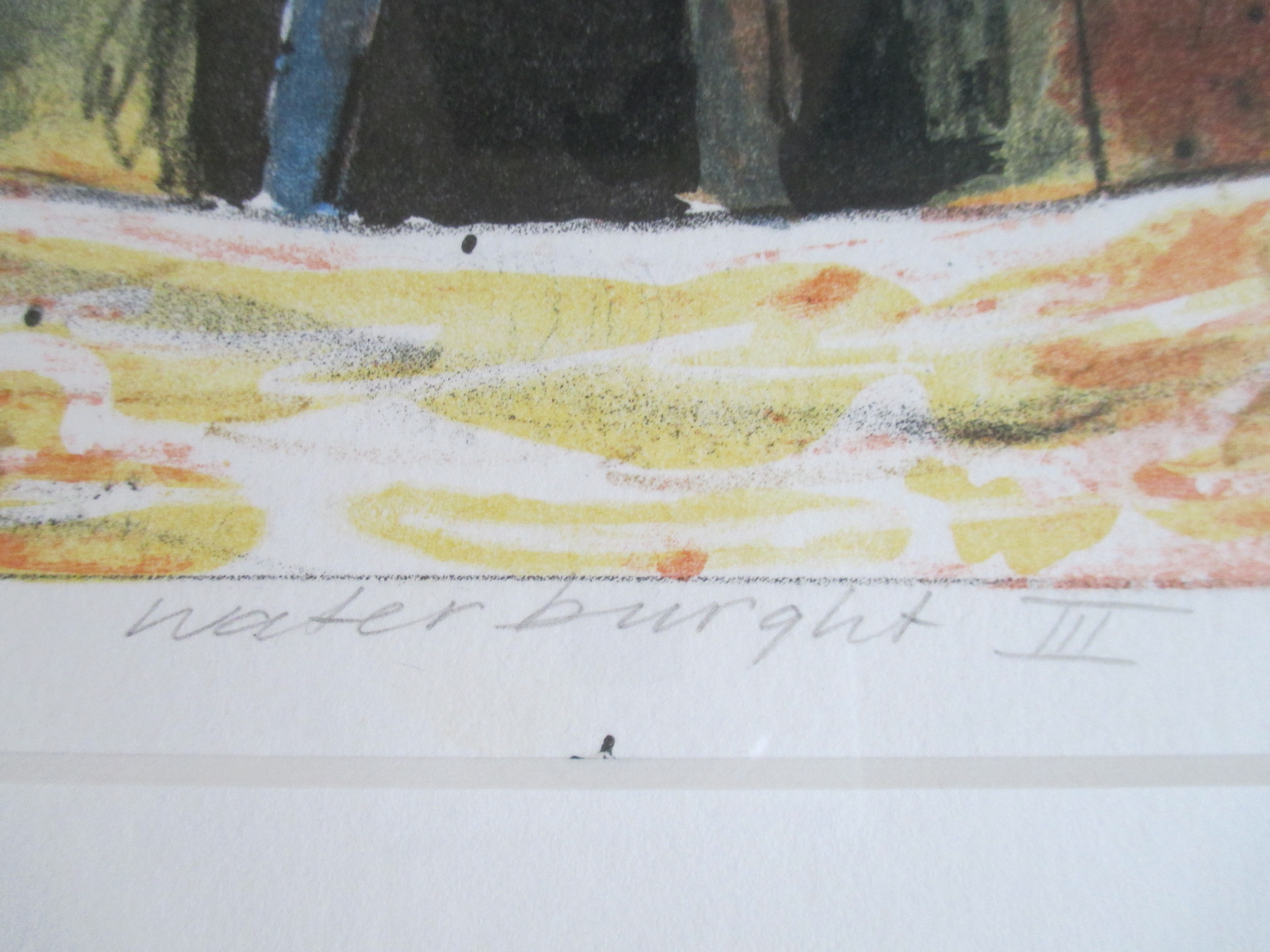 Gert Strengholt - grote ingelijste litho 'Water Burght III'' in Barth lijst kopen? Bied vanaf 55!