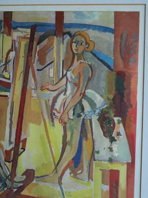 Max Hegetschweiler - Kunst-Schoolplaat V.AE.V.O. , “Ballerina als model” - ca 1965 kopen? Bied vanaf 1!