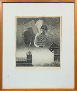 Henk van der Haar - Ets, En hij zag dat alles zeer goed was - Ingelijst vendu pour 96€ !