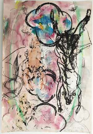 Marc Mulders - (met van Vught en van Dongen) "Themes in Painting" - Litho met aquarel - 1997 verkocht voor € 275!