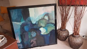 Kathe Ruyssenaars - Moderne compesitie - acryl op doek, gesigneerd en '90 kopen? Bied vanaf 1!