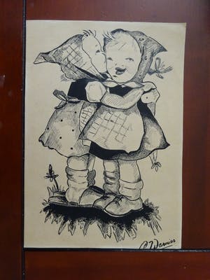 Niet of onleesbaar gesigneerd - Twee boerenmeiden kopen? Bied vanaf 1!
