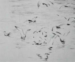 Rowland Langmaid - Londen - het RAF memorial en Houses of Parliament - ets kopen? Bied vanaf 60!