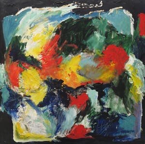 Frans Nicolai - Olieverf op doek, Abstracte compositie - Ingelijst kopen? Bied vanaf 100!